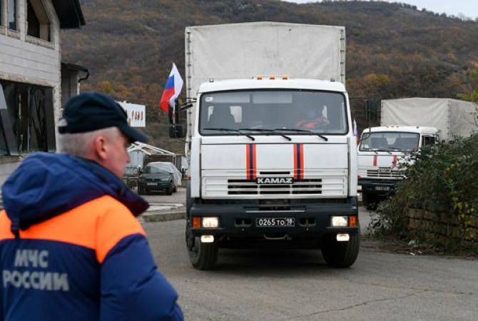 ՌԴ ԱԻՆ հումանիտար օգնության հերթական ավտոշարասյունն ուղևորվել է Լեռնային Ղարաբաղ