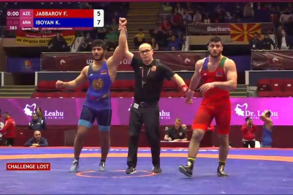 Wrestling U23 EA; Knyaz Iboyan defeated his Azerbaijani opponent and reached the semi-finals, other results