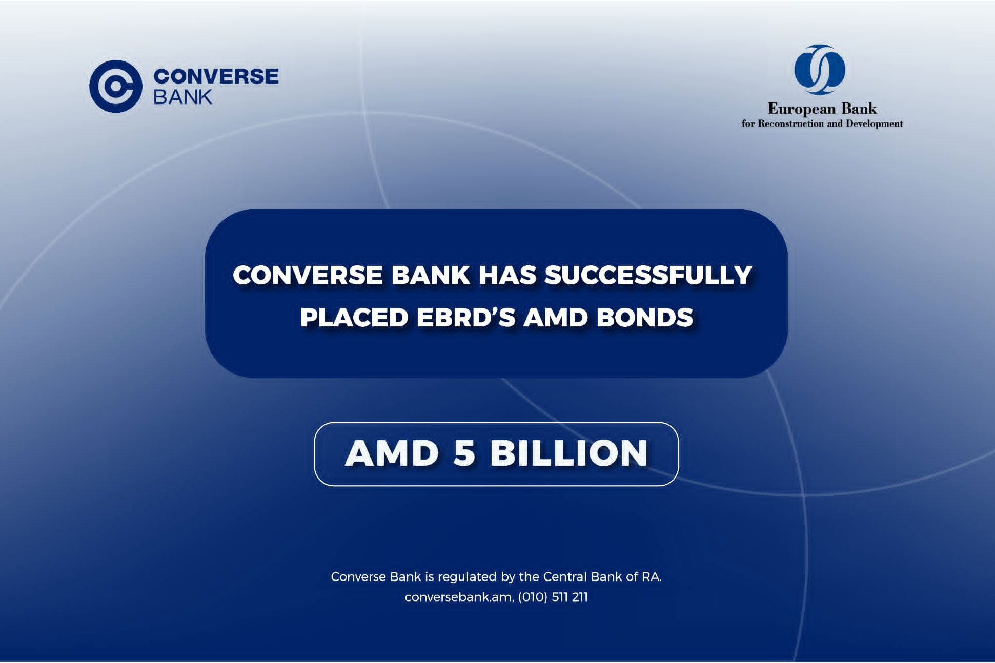 Converse Bank Completes the Placement of EBRD Bonds