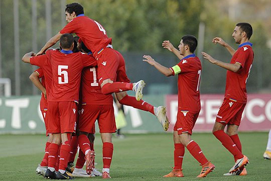 Сборная Армении по футболу до 19 лет разгромила команду Ливана