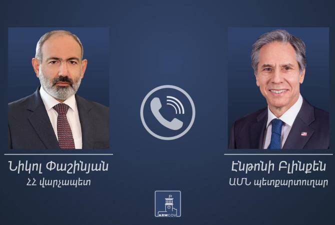 Состоялся телефонный разговор премьер-министра Армении и госсекретаря США